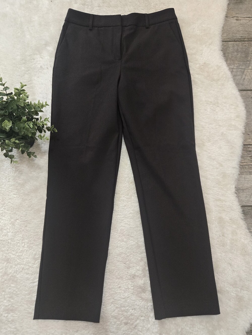 Rachel Zoe Brown Straight Leg Tailored Career Office Dress Trouser Pants, 8